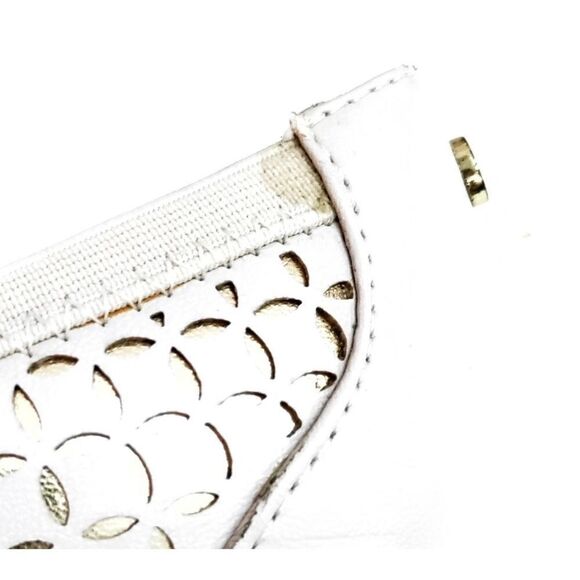 DANA BUCHMAN SHELLEY ICE PEEP TOE PUMP IN IVORY AND GOLD 7.5 M - Picture 12 of 12